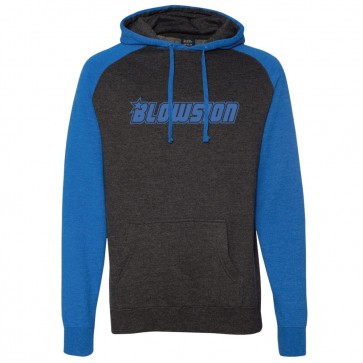 Blowsion Hooded Pullover Sweatshirt - Charcoal / Royal