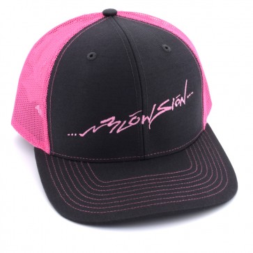 Blowsion Snapback Hat - Charcoal/Neon Pink