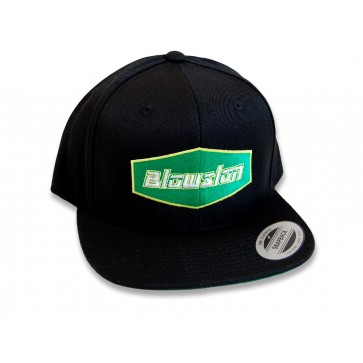 Blowsion Snapback Hat Black - Yellow/Green Stitching