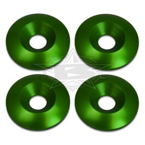 Blowsion 8mm Billet Conical Washers - Anodized Green - PN#04-04-017