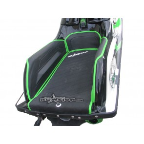 Mat Kit - Stitched w/ Freestyle Lifters - Composite Rails - Bottom: Naugahyde Black - Sides/Dash: Carbon Black - Trim: Kawasaki Green