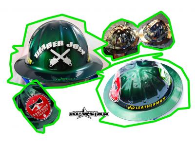 Blowsion Custom Painted Eastside Soccer Club and Timber Joey Auction Helmet